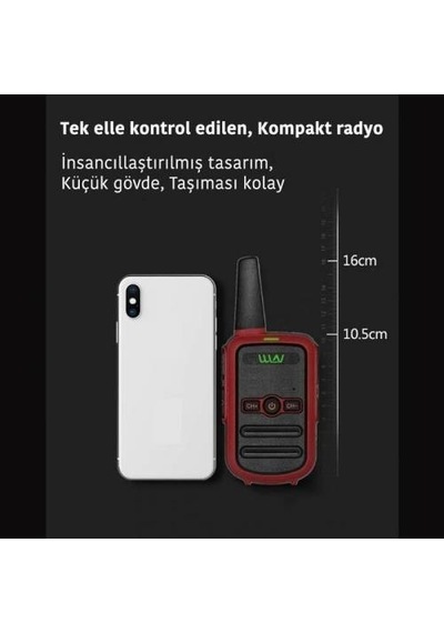 Wln Kd-C51 16 Kanal El Telsiz Sarı Ikili Telsiz Şarjlı