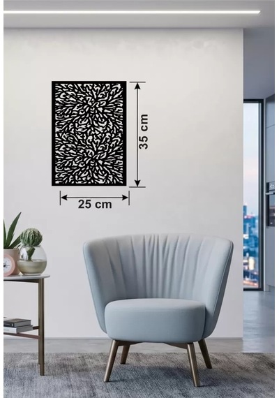 Soyut Mercan Ve Hücre Dokulu Ahşap Duvar Tablosu - 25x35 Cm Lazer Kesim Dekoratif Pano Renkli