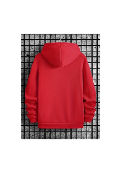 Medinenur Positive Baskılı Kapüşonlu Sweatshirt Kırmızı