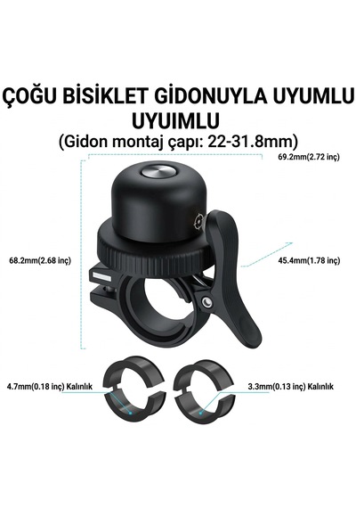 Airtag İçin Bisiklet Zili Gizli Montaj, Gps İzleyici İçin Su Geçirmez Hırsızlığa Karşı Siyah