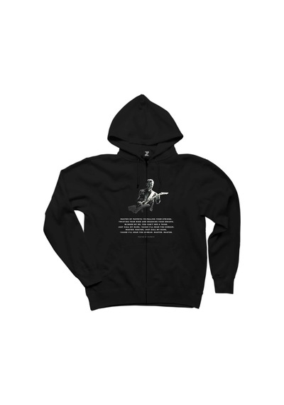 Metallica Master Of Puppets James Siyah Fermuarlı Kapşonlu Sweat Siyah