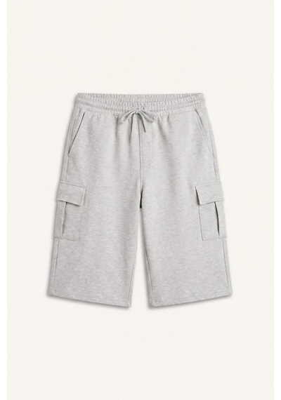 Defacto Relax Fıt Düz Paça Sweatshirt Kumaşı Uzun Şort H2058ax26smgr210 Gri-gr210