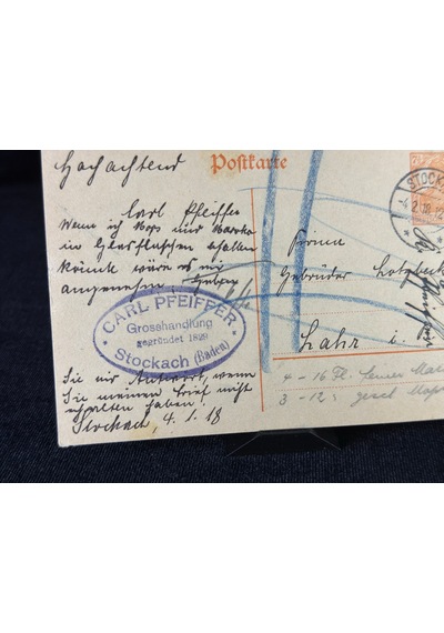 Antiye 1918 Yılından Almanya Germania 7 1/2 Pfennig Kendinden Pullu Postakartı