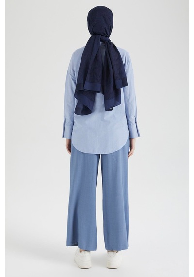 Armine Trend Beli Lastikli Salaş Kesim Pantolon-mavi 25yt236 Mavi