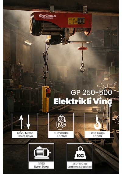 Gaptools Elektrikli Vinç 250\500kg
