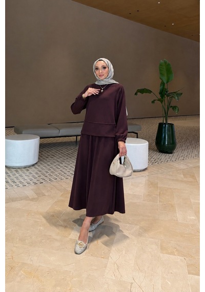 Riella Butik Cafu Oysho Tesettür Takım Bordo