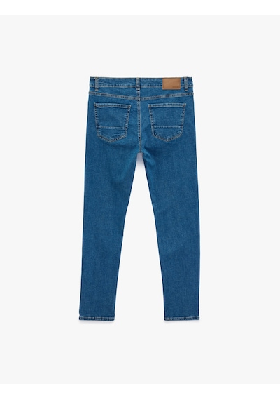 Koton Normal Bel Slim Fit Jean Pantolon - Brad Jean Orta İndigo 6sam40215nd