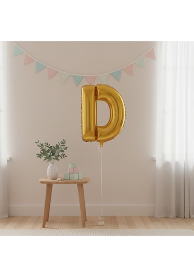 Runaway Altın D Harf Balon 1 Metre Parti Dekoru Çok Renkli