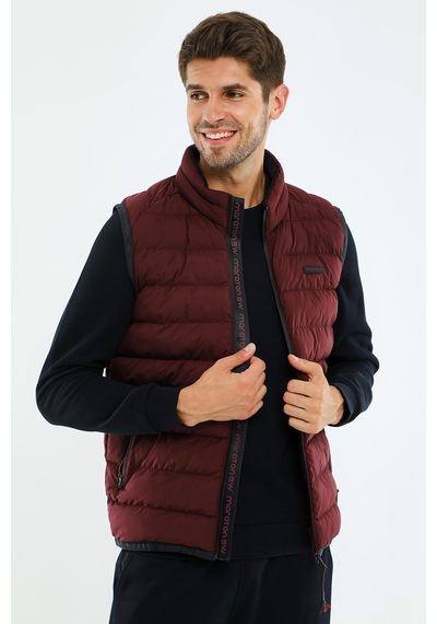 Maraton Regular Erkek Dik Yaka Bordo Yelek Bordo