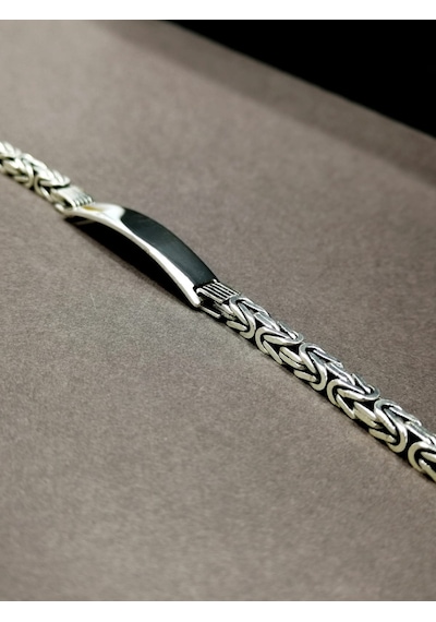 Omar Silver Erkek Kral Kare 4,5/5Mm Plakalı Künye 27 Gr