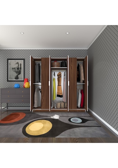 Kenzlife gardırop 6 kapaklı kapılı anemon 180*180*42 cvz gardolap dolap
