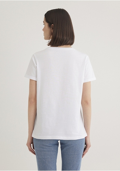 Mavi - Denim Baskılı Beyaz Istanbul Tişört 1610222-620 Beyaz