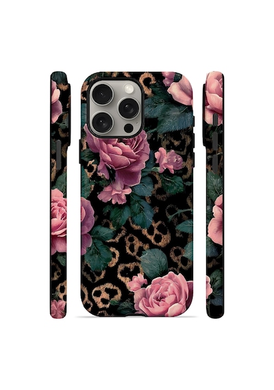 Velvoria Valestra Leopar Pembe Gül Apple iPhone Uyumlu 15 Pro Darbe Korumalı Kılıf Valestra Select - Leopar Pembe Gül