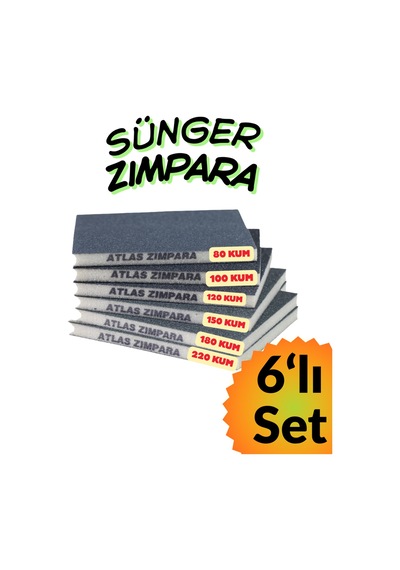 6'lı Set Esnek Sünger Zımpara 9.5 X 12.5 Cm Yassı Zımpara Bloğu Ahşap Ve Mobilya Taşlama Ve Parlatma