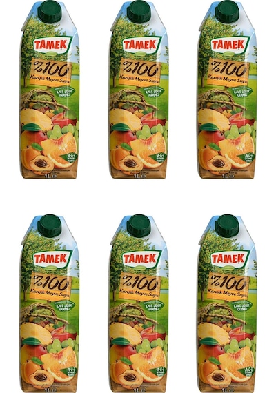 Tamek %100 Karışık Meyve Suyu 1 Lt X 6 Adet