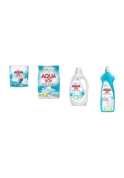 Aquabor Doğal Mineralli Tablet + 4 Kg Beyaz + Sıvı Beyaz + Elde Bulaşık 4 Lü Set 0.75 LT - 2.5 LT - 12 KG 57976248