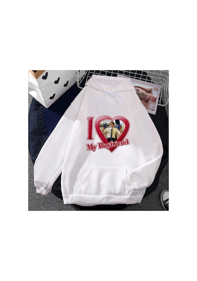 Tarzsokak Beyaz Unisex Arkadaşımı Seviyorum Kiti Connor Cep Giyim İle Kapüşonlular Streetwee