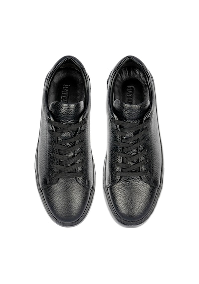Hatemoğlu Casual Bağcıklı Erkek Deri Sneakers - Siyah
