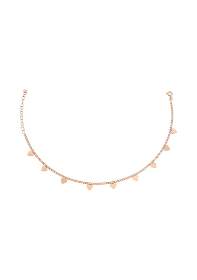 Kalp Şeklinde Pullu Gümüş Rose Halhal - H006401 Gümüş