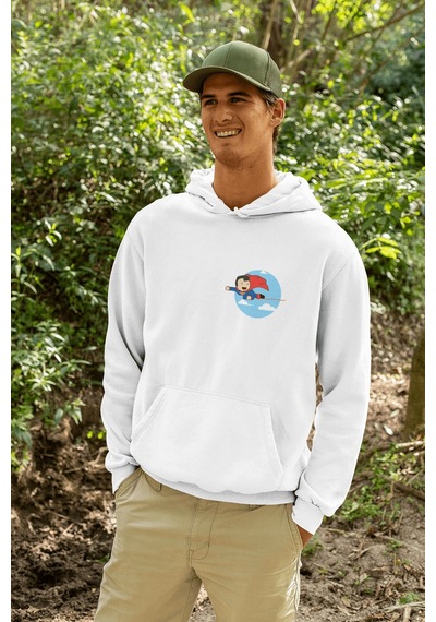 Süpergirl Ve Süperman Sevgili/çift/arkadaşlık 2'li Kapşonlu Sweatshirt Seti Beyaz