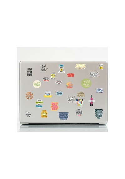 64 Adet Good Vibes-motto Motivasyon Sticker Seti - Etiket Seti Scrapbook Bullet Journal Çok Renkli