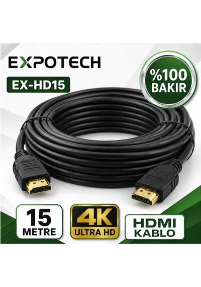 Expotech Ex-hd15 15metre 4k Hdmı Kablo Görüntü Ve Ses Aktarım Kablosu
