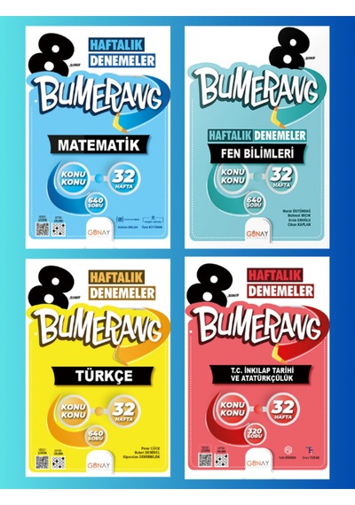 Günay Yayınları 8.sınıf Bumerang 32 Hafta Deneme Seti