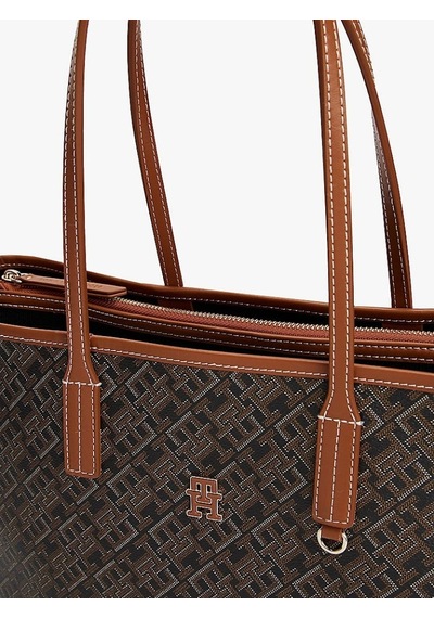 Tommy Hilfiger Kadın Th Monoplay Tote Çanta Kahverengi