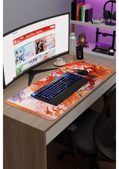 Thoma Genshin Impact Anime Oyuncu V3 - 90x40 Xxl Gaming Mouse Pad Fare Altlığı