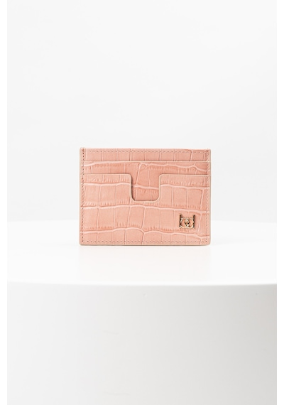 Bayderi Owpi Kroko Deri Minimal Unisex Kartlık Pudra