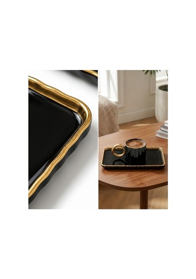 6 Lı Gold Detaylı Kahve Fincanı Ve Sunum Tabaklı Set Yazılı Tasarım, Porselen Türk Kahvesi Seti Siyah Gold, Dikdörtgen Çok Renkli 6 Lı Gold Detaylı Kahve Fincanı Ve Sunum Tabaklı Set Yazılı Tasarım, Porselen Türk Kahvesi Seti Siyah Gold, Dikdörtgen Çok Renkli