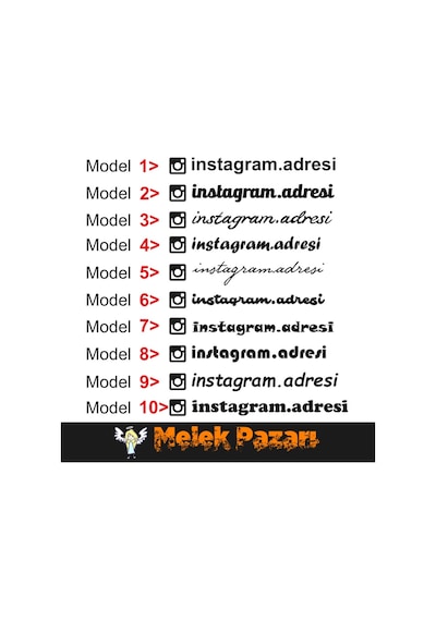 2 Adet Instagram Adresi Oto Sticker