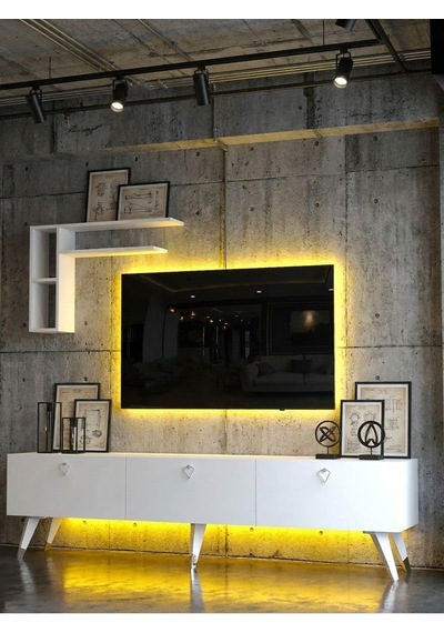 Karnaval Ledli Tv Ünitesi - Beyaz - Pl8020-1