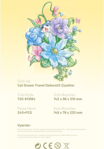 Sembo Block Cat Dream Travel Dekoratif Çiçekler 243 Parça Yapı Blokları  İle Uyumlu 611084