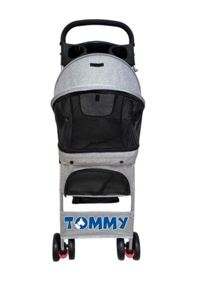 Tommy Evcil Hayvan Arabası Gri 80.5 x 45.5 x 101 CM Max 15 KG