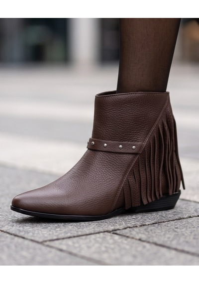 Futsishoes Camelot Kahverengi Hakiki Floter Deri Püskül Detaylı Kadın Kısa Topuklu Bot Futsishoes Camelot Kahverengi Hakiki Floter Deri Püskül Detaylı Kadın Kısa Topuklu Bot