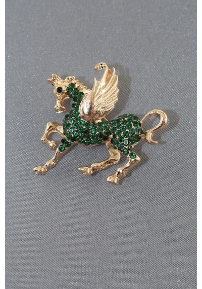 Özgür Ruhun İfadesi Efsanevi Kanatlı Pegasus Atı Broş Gold Renkli Taşlı Erkek Kadın Yaka İğnesi Çok renkli 45972294