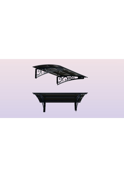 Metal Taşıyıcılı Kapı Üstü Pratik Sundurma Antrasit - Siyah Levha 200 X 150 Md2 Antrasit Gri