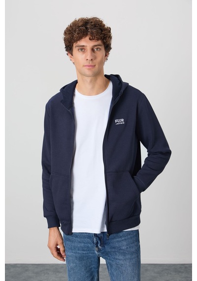 Air Jones Tommy Life Hector Lacivert Şardonlu Erkek Sweatshirt - 88139 Lacivert