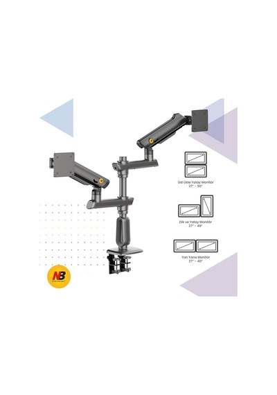 Tr North Bayou D9c 27-50 İnch Çift Kol 2-20 Kg Vesa Uyumlu Profesyonel Monitör Standı