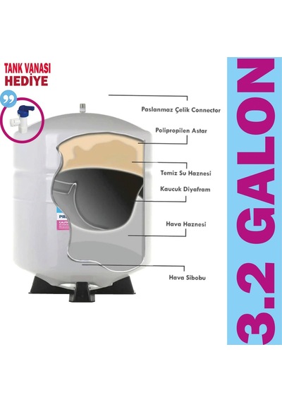 Suzukı Technology, 12 Litre 3.2 Galon Metal Su Arıtma Tankı
