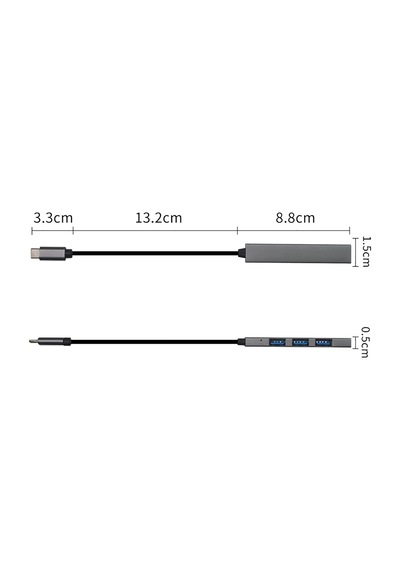 Winex Apple Uyumlu MacBook Phone Android Type-C to 4xUsbA Çoğaltıcı Adaptör Port Hub
