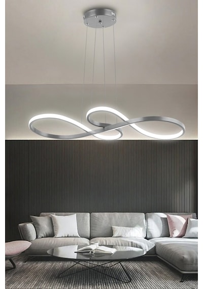 Yol Modern Sarkıt Mutfak, Balkon Led Avize - Kumandalı / Krom Krom