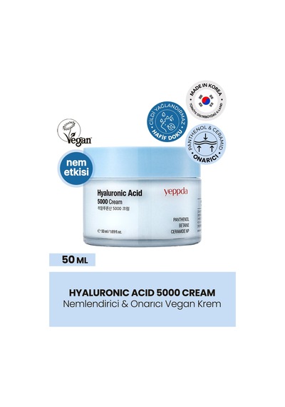 Yeppda hyalüronik asit kompleksi içeren Nemlendirici krem yeppda hyaluronic acid 5000 cream 50 ML