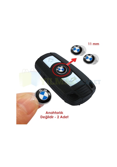 Bmw Anahtarlık Metal Alaşım Logo Amblem Arma 3M 1 Adet 11 Mm