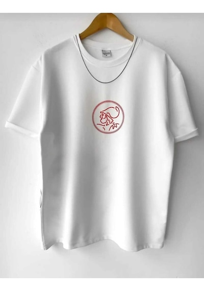 Noıssey Beyaz Ajax Baskılı Oversize Unisex