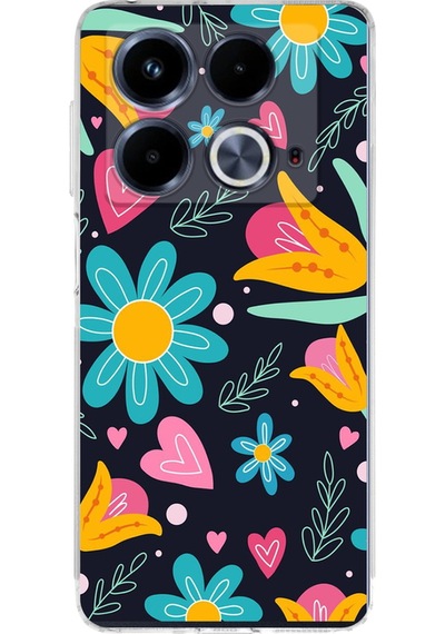 İnfinix Note 40 İle Uyumlu Retro Color 1 Baskılı Kamera Korumalı Şeffaf Kılıf Şeffaf