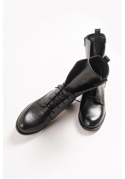 Luvishoes 1190 Siyah Deri Kadın Bot Siyah