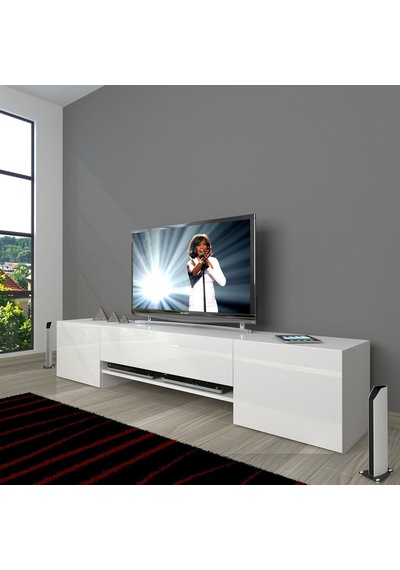 Decoraktiv 1e1 Slm Tv Ünitesi Tv Sehpası - Parlak Beyaz Parlak Beyaz
