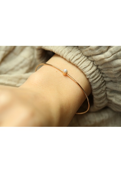 Reis Kuyumculuk T9714 Thin Pearl Bangle Altın Bilezik